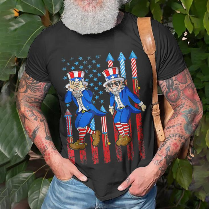 Uncle Sam Griddy 4Th Of July Independence Day Flag Us Unisex T-Shirt Gifts for Old Men