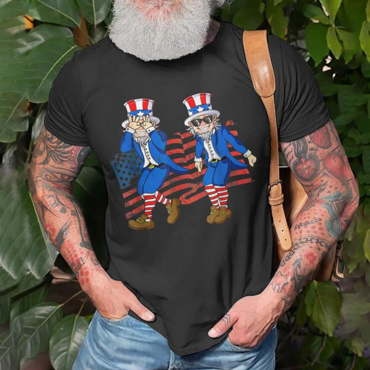 Uncle Sam Griddy Dance Funny 4Th Of July American Flag Unisex T-Shirt Gifts for Old Men