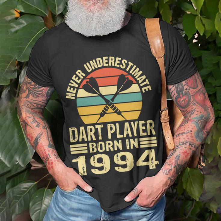 Never Underestimate Dart Player Born In 1994 Dart Darts T-Shirt Gifts for Old Men