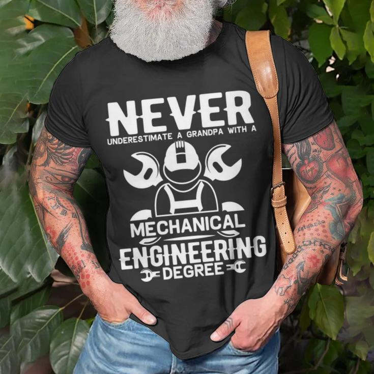 Never Underestimate A Grandpa With A Mechanical Engineering T-Shirt Gifts for Old Men