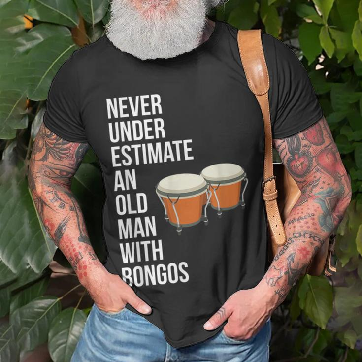Never Underestimate An Old Man With A Bongos For Men T-Shirt Gifts for Old Men