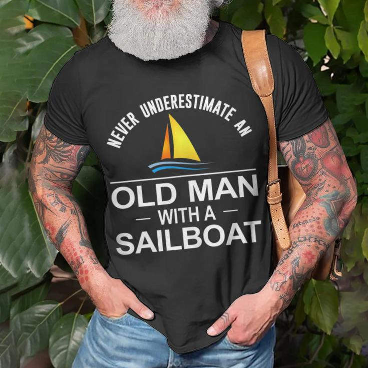 Never Underestimate An Old Man With A Sailboat T-Shirt Gifts for Old Men