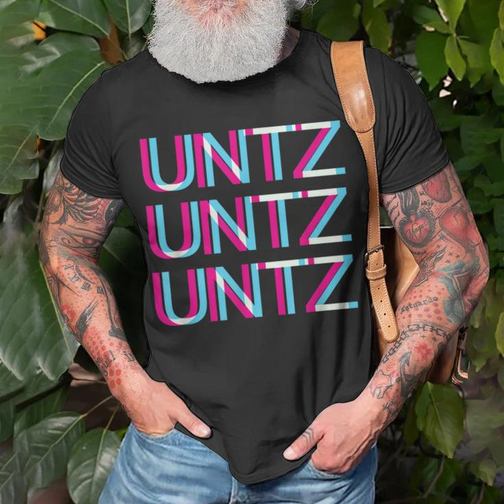 Untz Untz Untz Glitch I Trippy Edm Festival Clothing Techno T-Shirt Gifts for Old Men