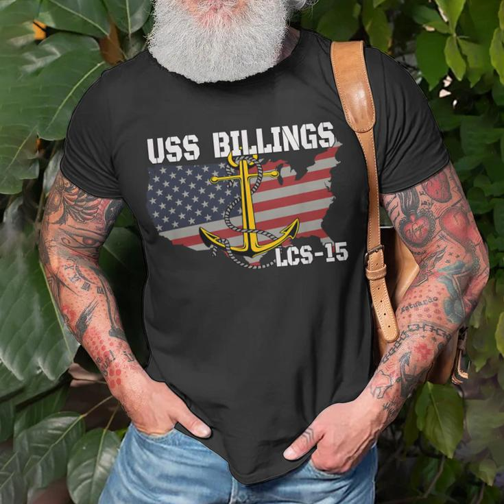 Uss Billings Lcs-15 Littoral Combat Ship Veterans Day Father T-Shirt Gifts for Old Men