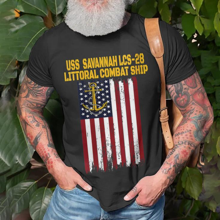 Uss Savannah Lcs-28 Littoral Combat Ship Veteran Fathers Day T-Shirt Gifts for Old Men