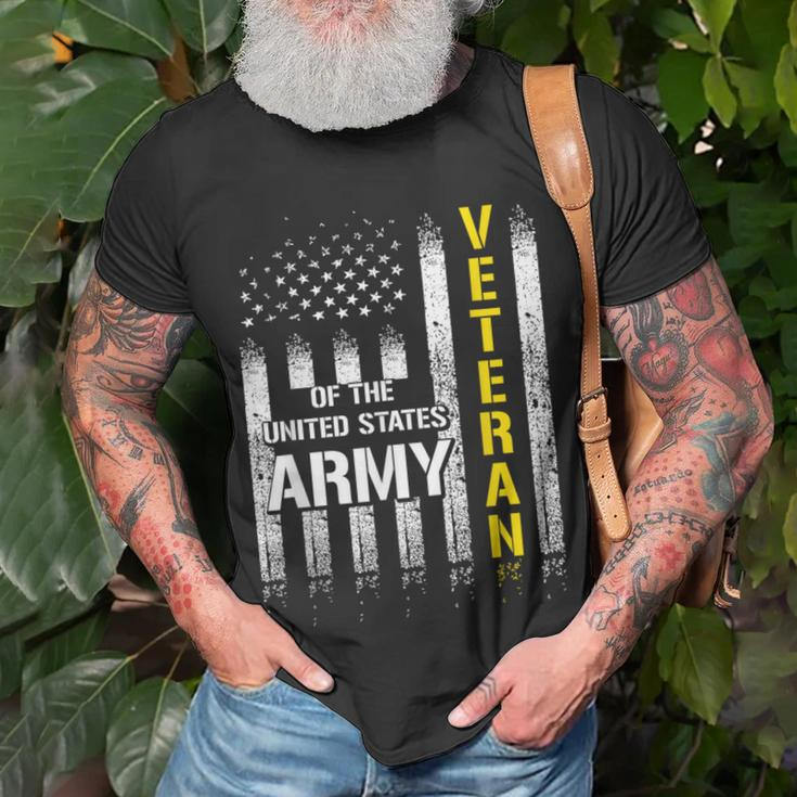Veteran Of United States Us Army American Flag T-Shirt Gifts for Old Men
