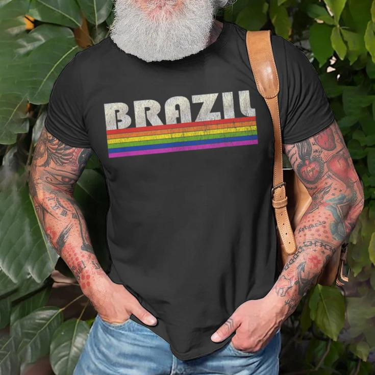 Vintage 80S Style Brazil Gay Pride Month Unisex T-Shirt Gifts for Old Men