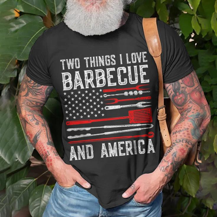 Vintage Bbq America Lover Us Flag Bbg Cool American Barbecue Unisex T-Shirt Gifts for Old Men