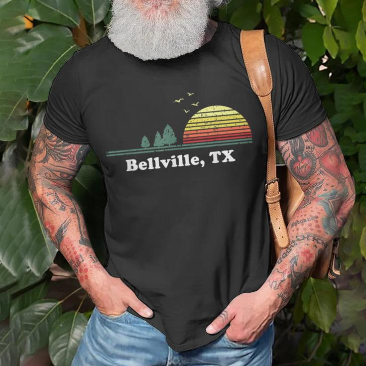 Vintage Bellville Texas Home Souvenir Print T-Shirt Gifts for Old Men