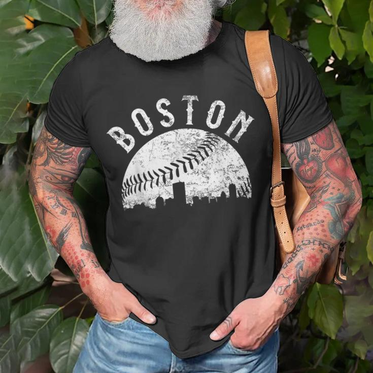 Vintage Boston Skyline Baseball Throwback For Red Game Day Shirt