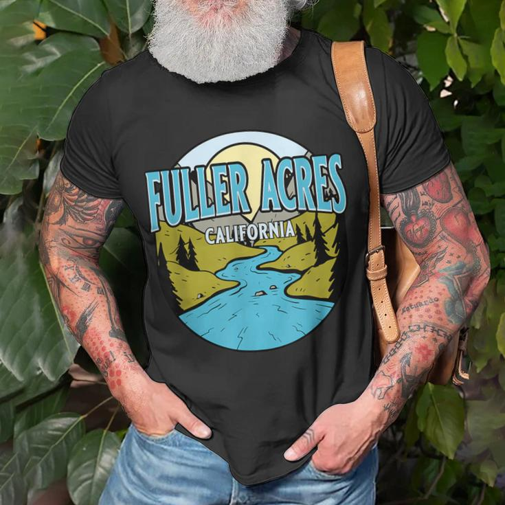 Vintage Fuller Acres California River Valley Souvenir Print T-Shirt Gifts for Old Men