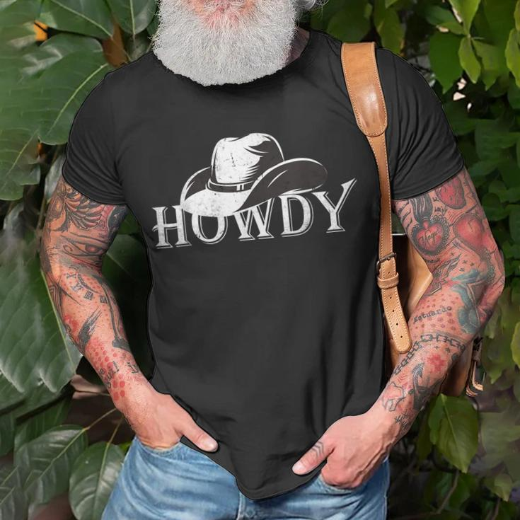 Vintage Howdy Rodeo Western Country Southern Cowboy Cowgirl Unisex T-Shirt Gifts for Old Men