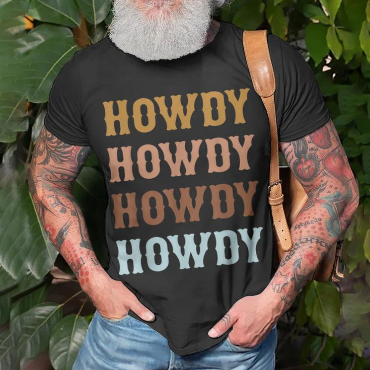Vintage Howdy Rodeo Western Cowboy Country Cowgirl Unisex T-Shirt Gifts for Old Men