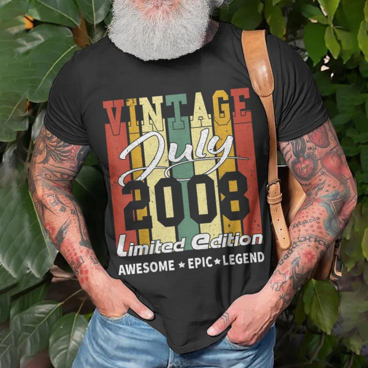 Vintage Limited Edition Birthday Decoration July 2008 Unisex T-Shirt Gifts for Old Men