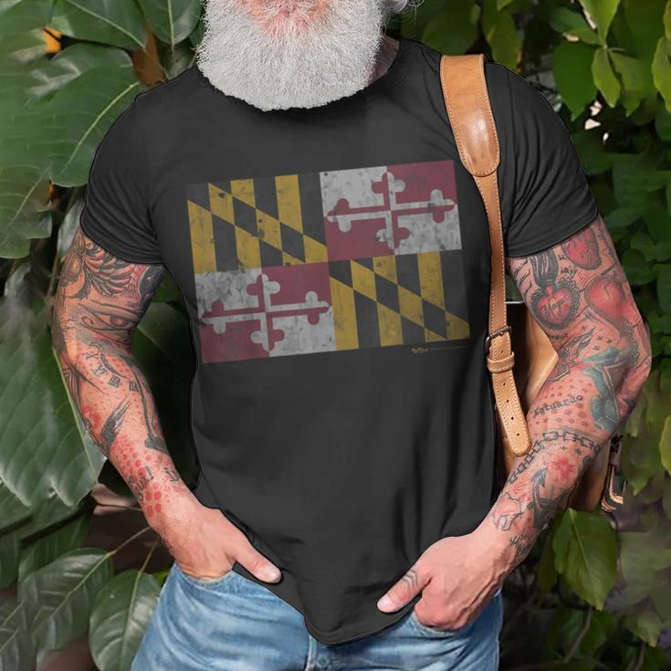 Vintage Maryland State Flag PrideT-Shirt Gifts for Old Men