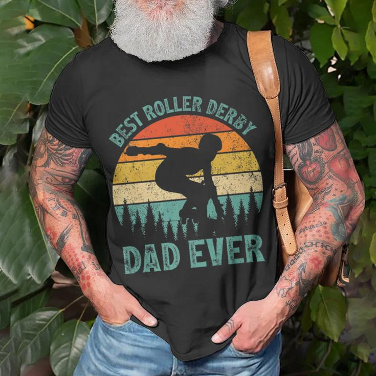 Vintage Retro Best Roller Derby Dad Ever Fathers Day Gift For Mens Gift For Women Unisex T-Shirt Gifts for Old Men