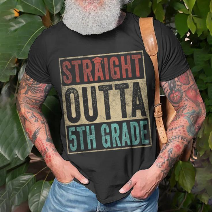Vintage Straight Outta 5Th Grade Graduation Grad Unisex T-Shirt Gifts for Old Men