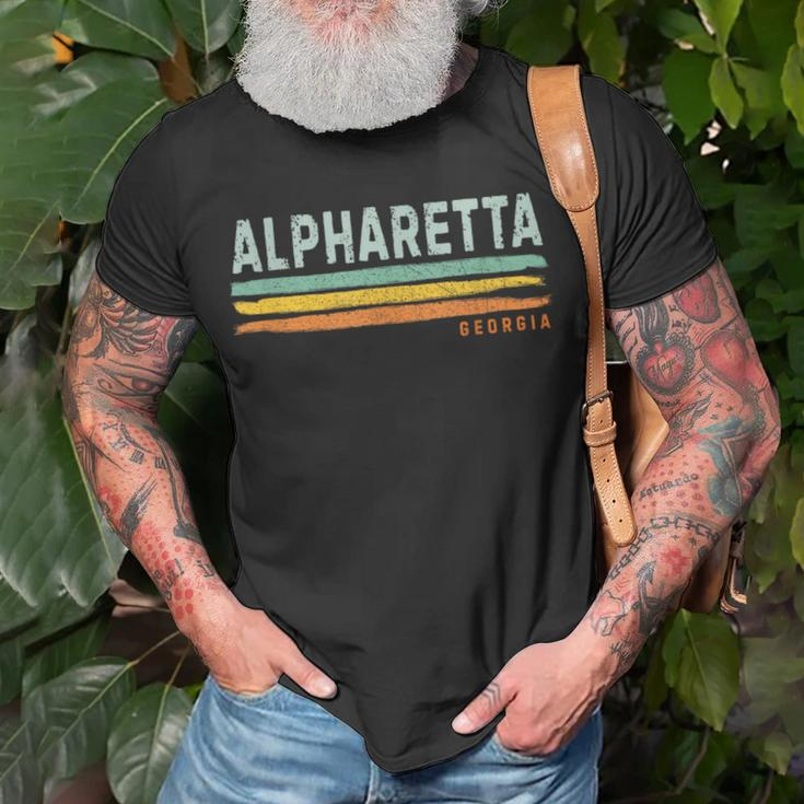 Vintage Stripes Alpharetta Ga T-Shirt Gifts for Old Men