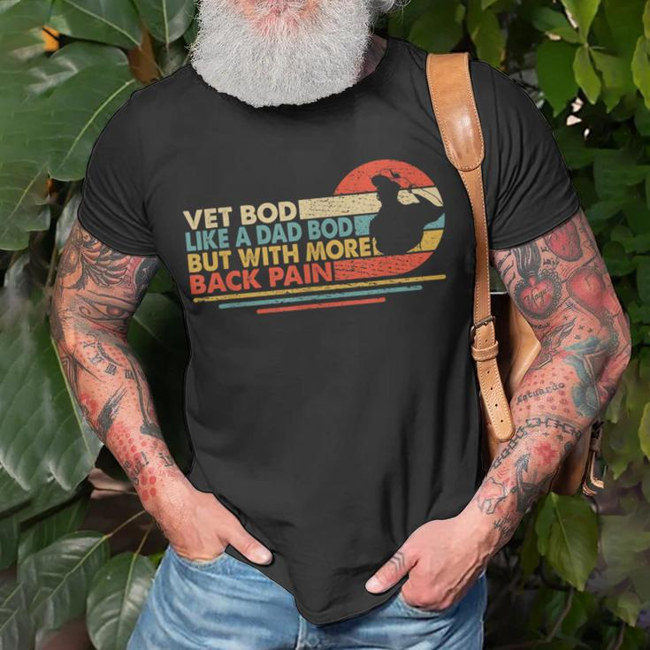 Vintage Vet Bod Like A Dad Bod But With More Back Pain Retro Unisex T-Shirt Gifts for Old Men