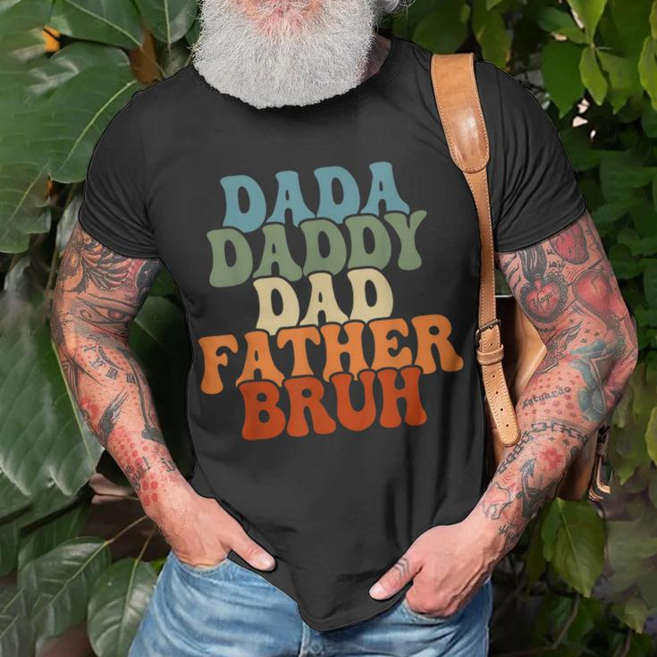 Vintageretro Fathers Day Outfit Dada Daddy Dad Father Bruh Unisex T-Shirt Gifts for Old Men