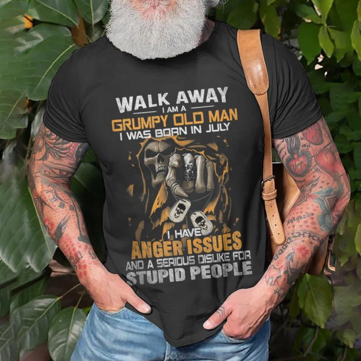 Walk-Away I Am A Grumpy Old Man I Was Born In July Unisex T-Shirt Gifts for Old Men