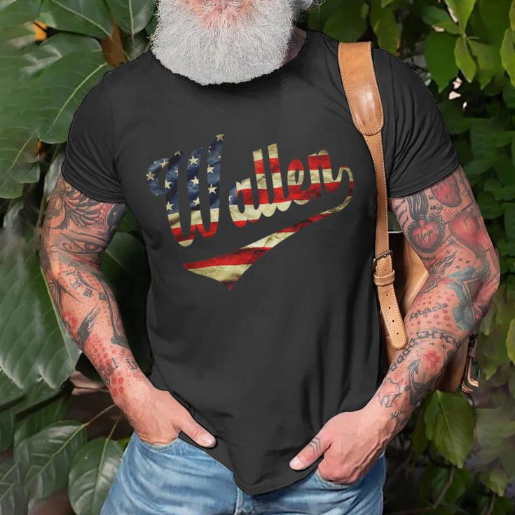 Wallen Last Name American Flag 4Th Of July Patriotic 3 Unisex T-Shirt Gifts for Old Men