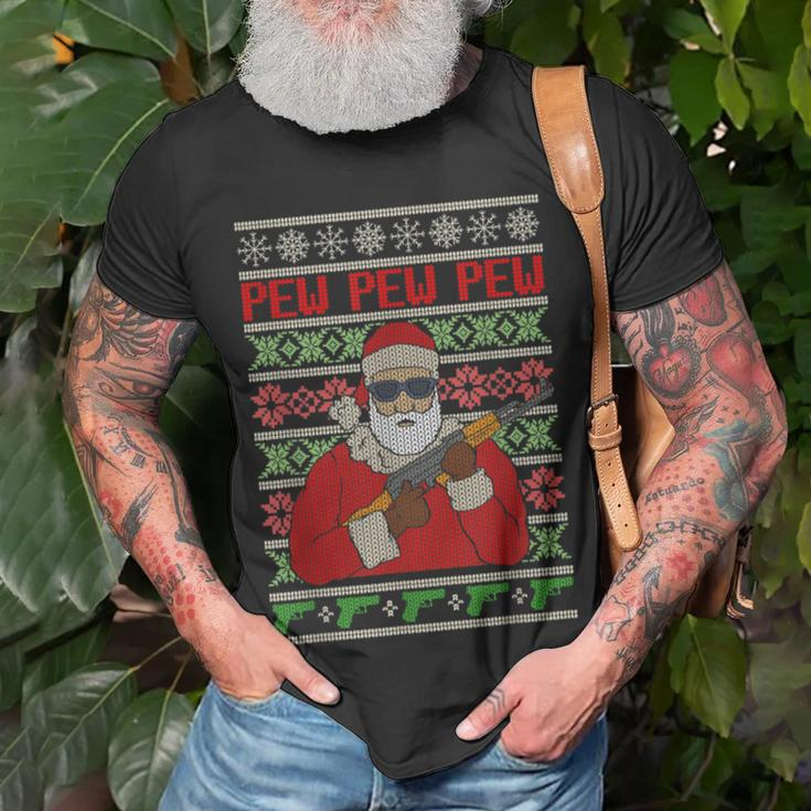 All I Want Is Guns Ugly Christmas Sweater Hunting Military T-Shirt Gifts for Old Men