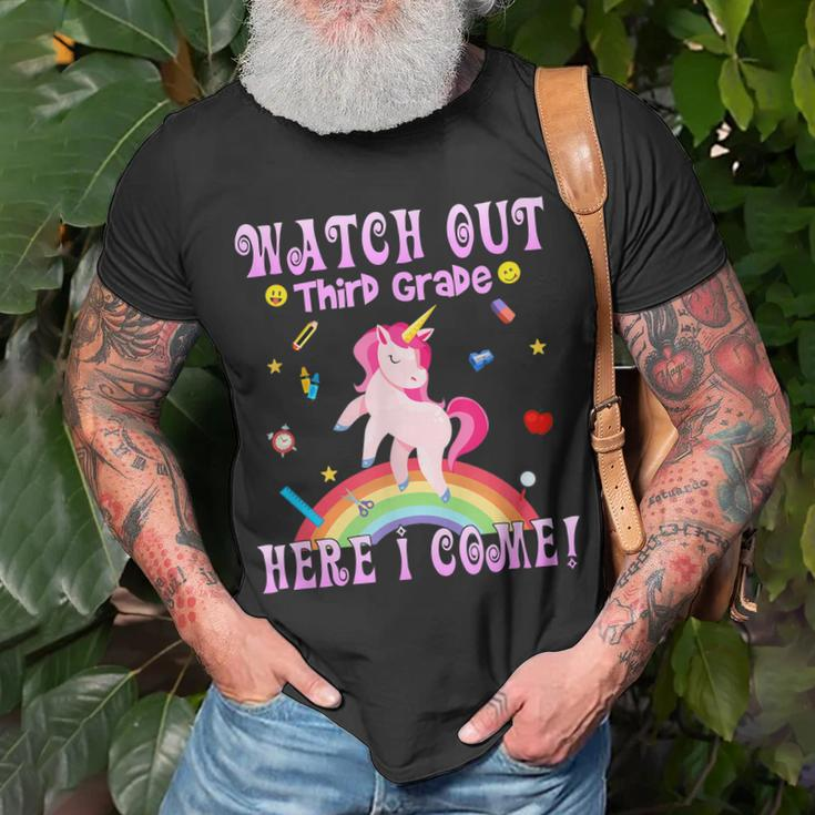 Watch Out Third Grade Here I Come Third Grade Unisex T-Shirt Gifts for Old Men