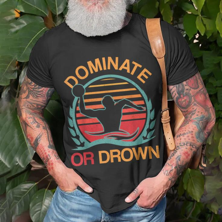 Water Polo Dominate Or Drown Waterpolo Player T-Shirt Gifts for Old Men
