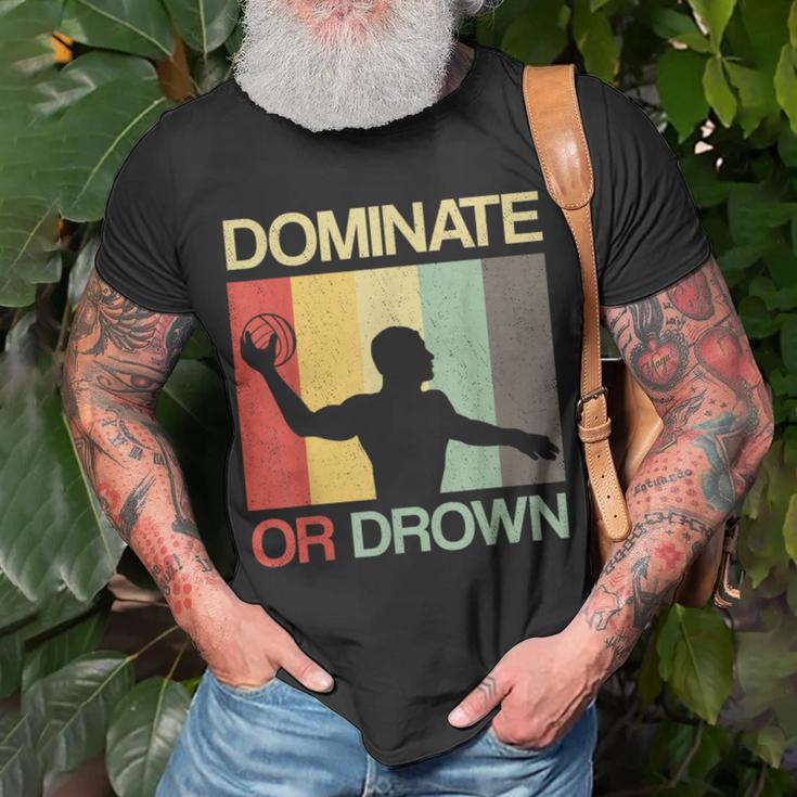 Water Polo Dominate Or Drown Waterpolo Sports Player T-Shirt Gifts for Old Men