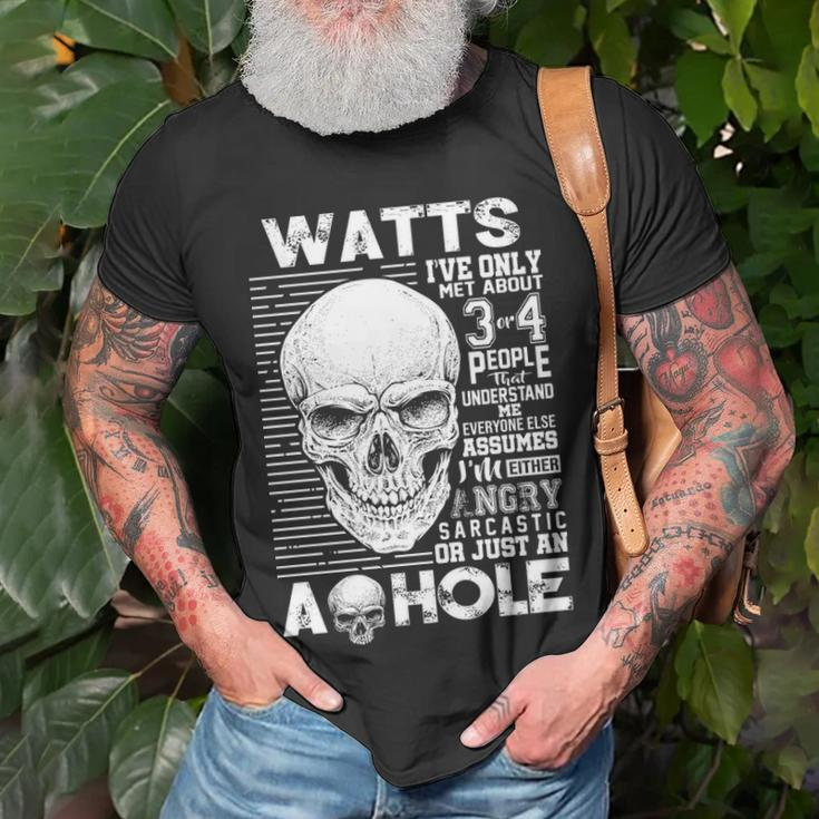Watts Name Gift Watts Ively Met About 3 Or 4 People Unisex T-Shirt Gifts for Old Men