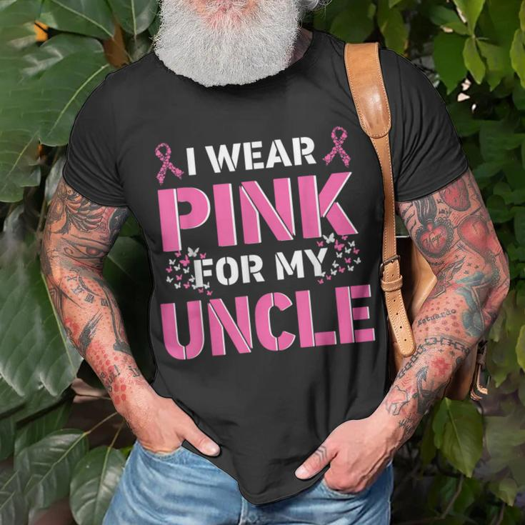 I Wear Pink For My Uncle Breast Cancer Awareness Faith Love T-Shirt Gifts for Old Men
