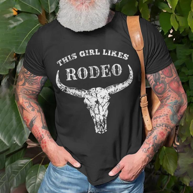 Western Country This Girl Likes Rodeo Howdy Vintage Cowgirl Unisex T-Shirt Gifts for Old Men