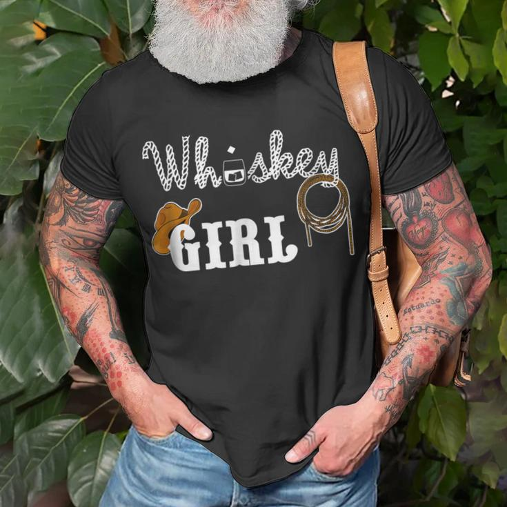 Whiskey Girl Cowgirl Hat Rope Alcohol Unisex T-Shirt Gifts for Old Men