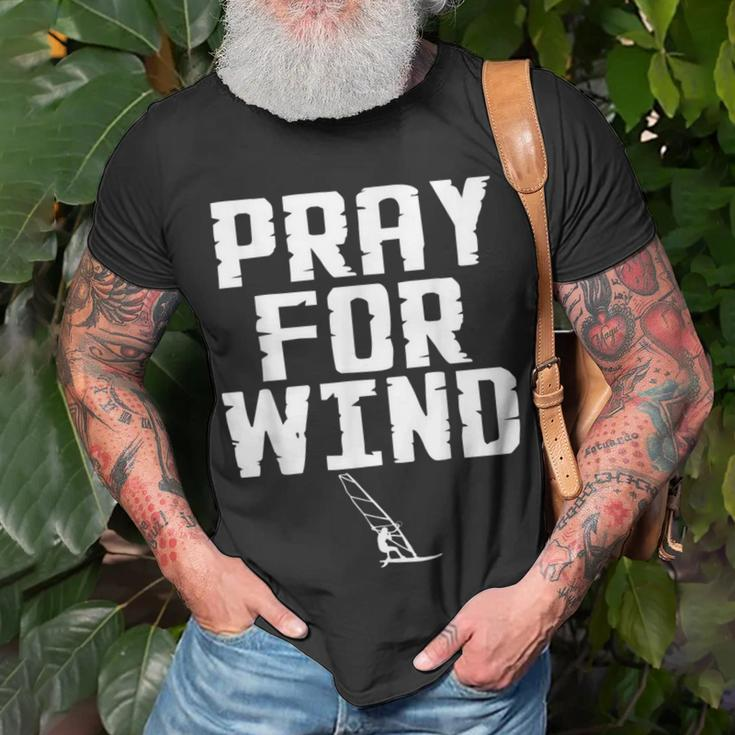 Windsurfer Pray For Wind Beach Wave Riding Windsurfing T-Shirt Gifts for Old Men