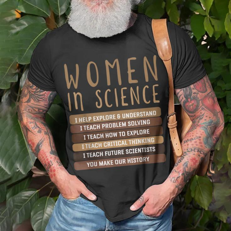 Women Belong In Science Design For Biology & Physics Teacher Unisex T-Shirt Gifts for Old Men