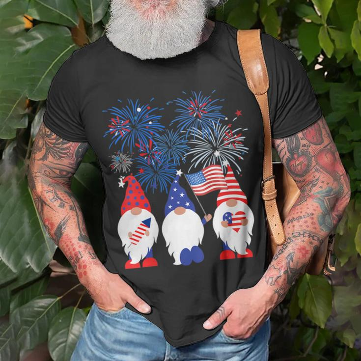Womens American Gnomes Usa Patriotic 4Th Of July Cute Funny Unisex T-Shirt Gifts for Old Men