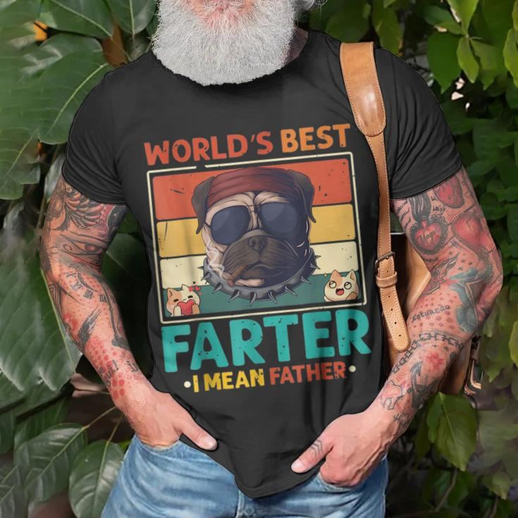Worlds Best Farter I Mean Father Best Dad Ever Cat & Dog Funny Gifts For Dad Unisex T-Shirt Gifts for Old Men