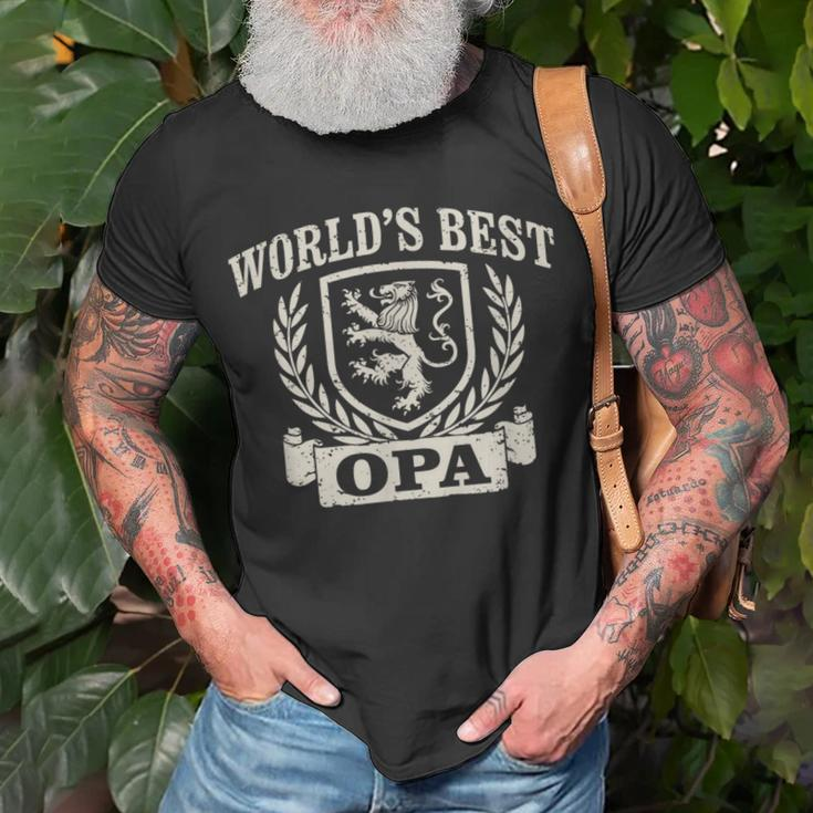 World's Best Opa Vintage Crest Grandpa T-Shirt Gifts for Old Men