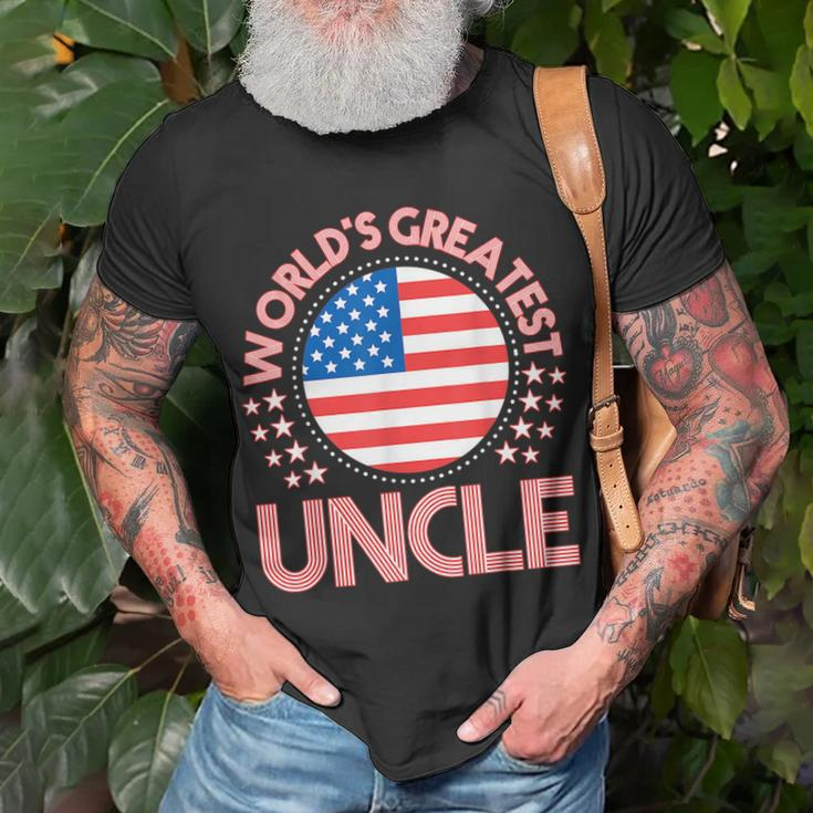 Worlds Greatest Uncle Usa Flag Gift Unisex T-Shirt Gifts for Old Men