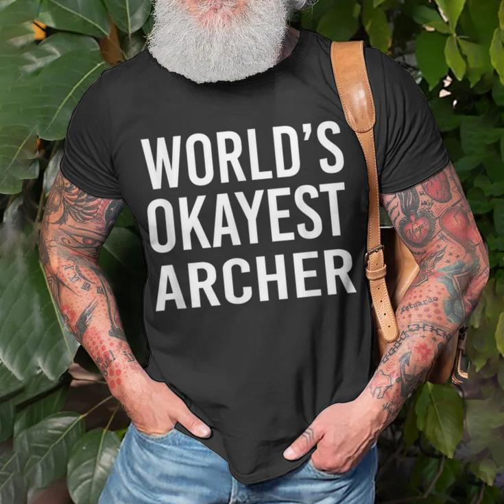 World's Okayest ArcherBest Archery T-Shirt Gifts for Old Men