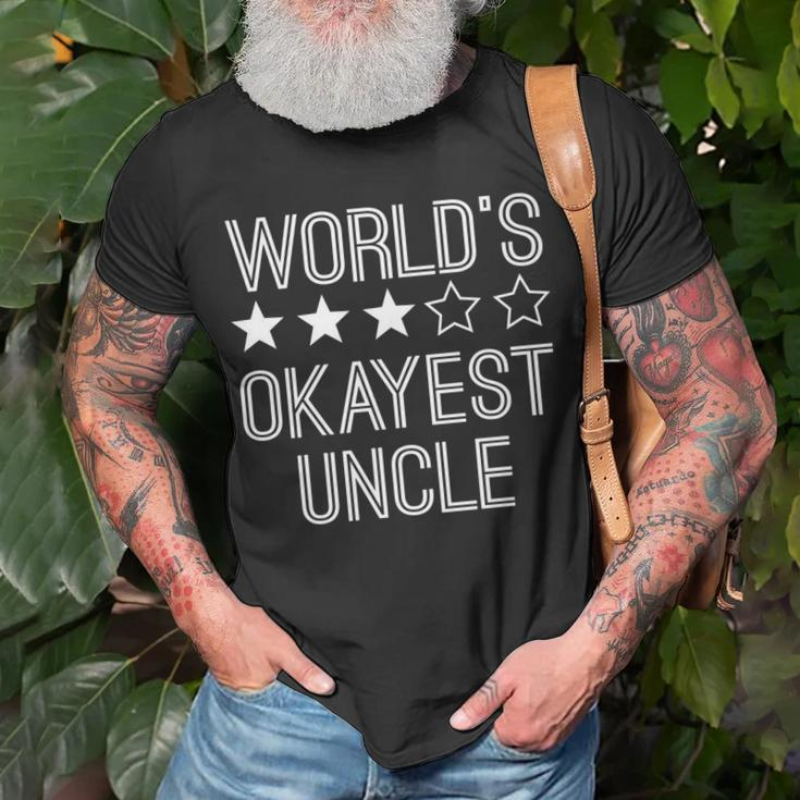 Worlds Okayest Uncle | Funny Uncle Unisex T-Shirt Gifts for Old Men