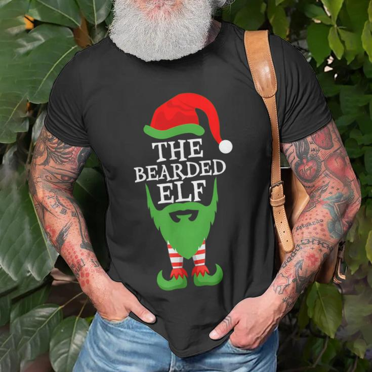 Xmas Holiday Matching Ugly Christmas Sweater The Bearded Elf T-Shirt Gifts for Old Men