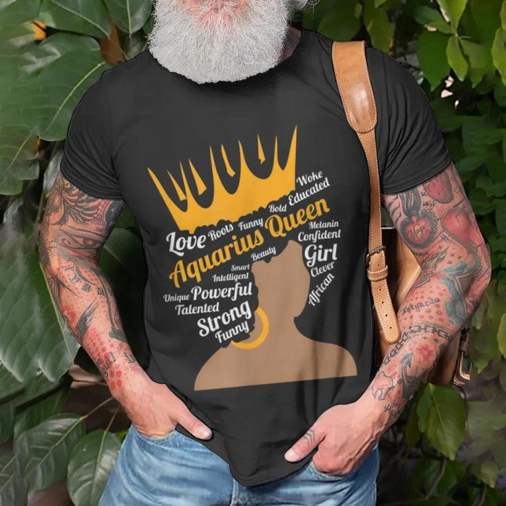 Zodiac February Birthday Aquarius Queen January Birthday T-Shirt Gifts for Old Men