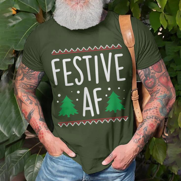 Festive Af Christmas Holidays Season Humor T-Shirt Gifts for Old Men