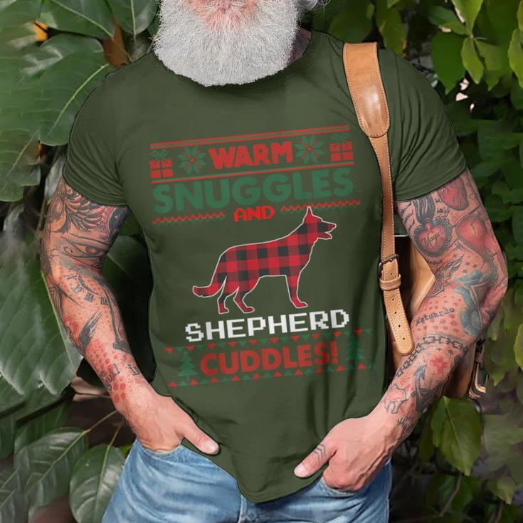 German Shepherd Dog Christmas Pajama Ugly Christmas Sweater T-Shirt Gifts for Old Men