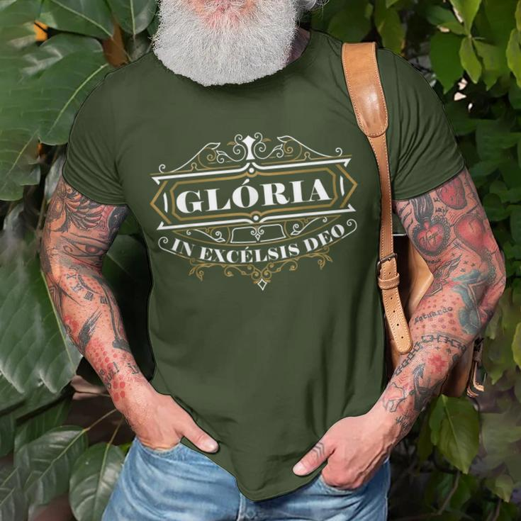 Gloria In Excelsis Deo Christmas Traditional Latin Mass T-Shirt Gifts for Old Men