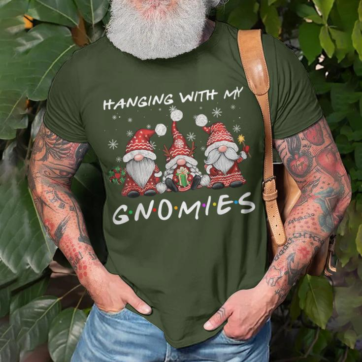 Hanging With Gnomies Christmas Gnomes Xmas Buffalo Plaid Red T-Shirt Gifts for Old Men