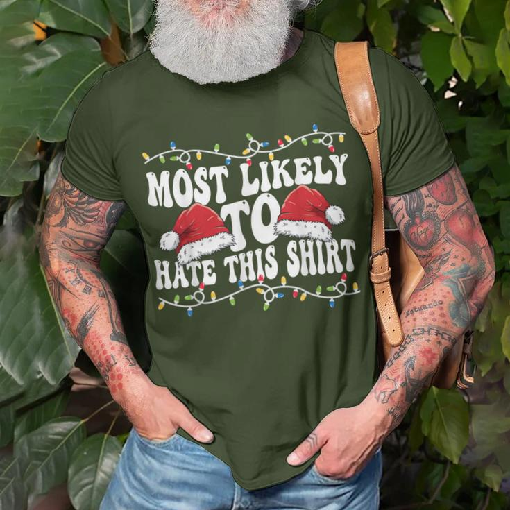 Most Likely To Hit This Matching Family Christmas T-Shirt Gifts for Old Men