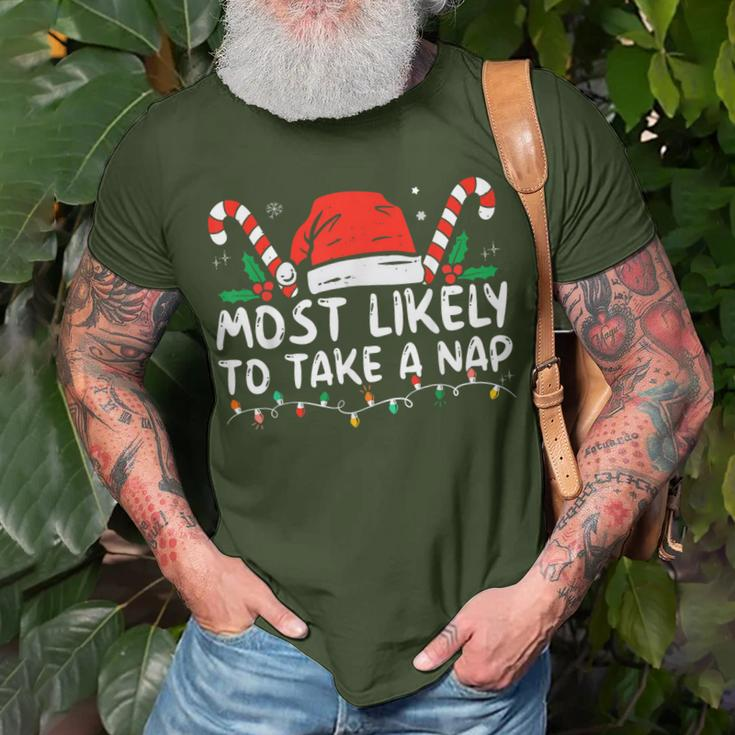 Most Likely To Take A Nap Family Matching Christmas T-Shirt Gifts for Old Men